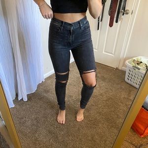 Levi’s Mile High Super Skinny Black Jeans